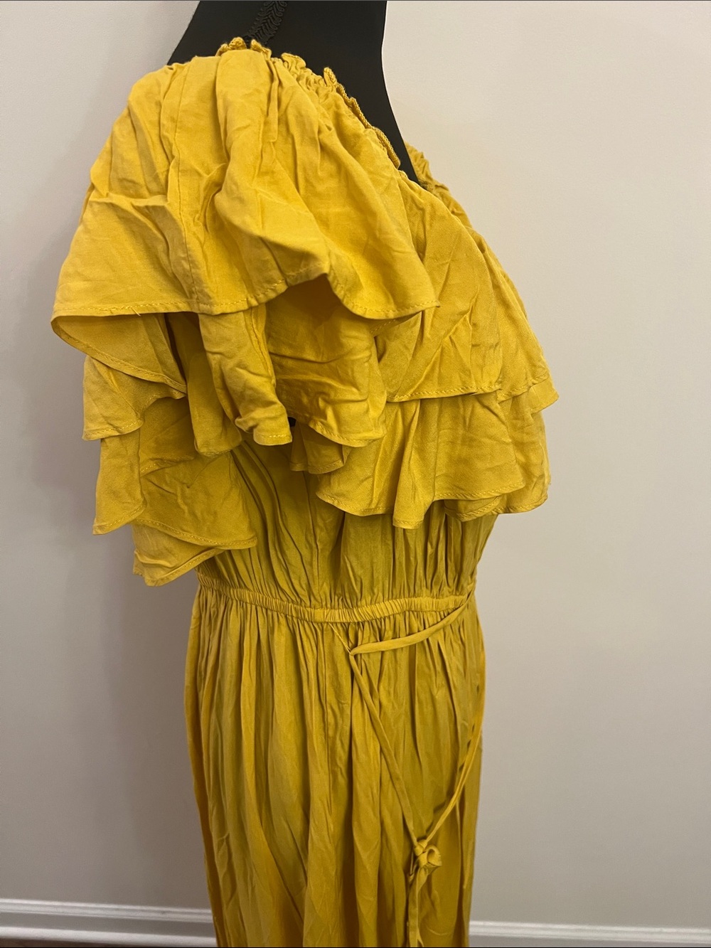 Fashion Nova Yellow Ruffle-Off-Shoulder Maxi Dress - Picture 5 of 9